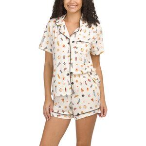 COMO SLEEP Super Soft Nyc Short Sleeve Top And Shorts Pajama Set